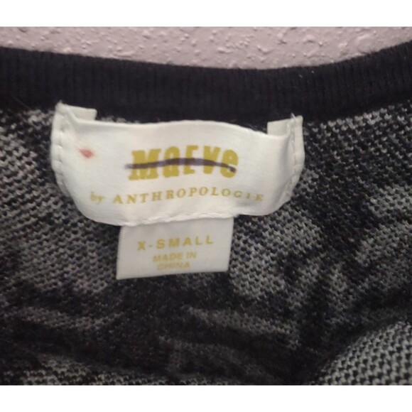 MAEVE Anthro Trixie Cropped Tie Back Sweater Cherries Daisies Retro Pin Up Sz XS - Picture 4 of 8